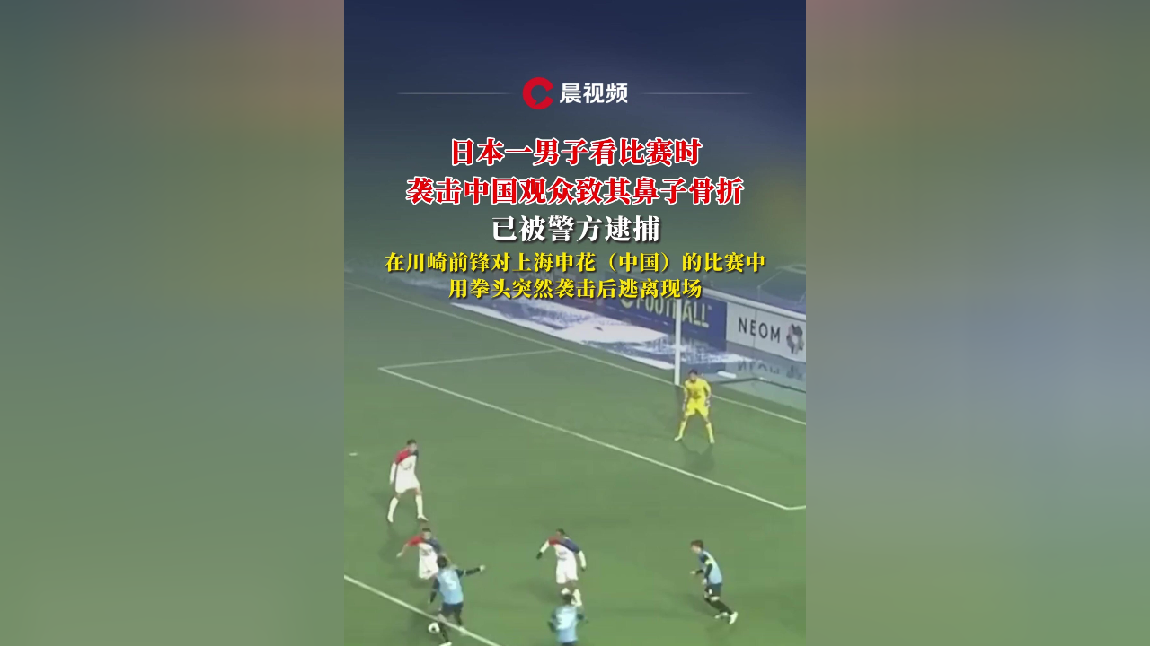 亚冠比赛看台日本男子涉嫌袭击并重伤一名中国观众，被警方逮捕！
